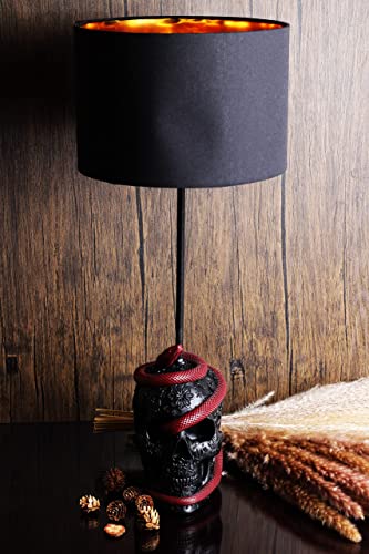 GUTE Skull Snake Lamp - 24 Inch Gothic Table Decor with Skull & Snake Variation