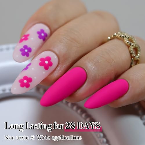 Neon Pink Gel Nail Polish 15ML Soak Off UV LED for Art Manicure at Home