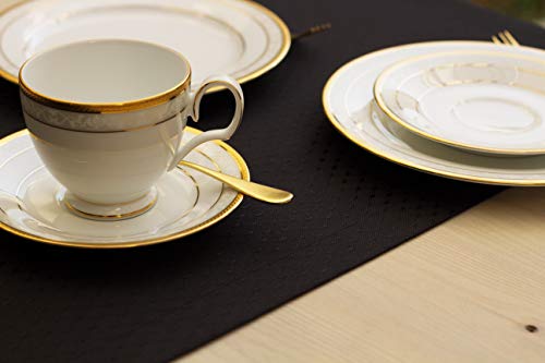 Black Diamond Table Runner 14x108 Inches Waterproof Elegant Dining Decor