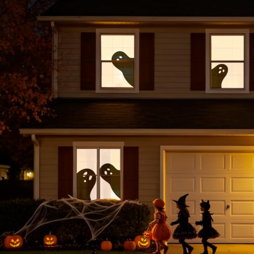 Halloween Ghost Window Silhouettes - Spooky Holiday Decor Set of 3