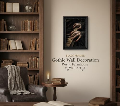 Piano Ghost Hand Wall Art - Gothic Moody Canvas Decor, 16x12in Variation of THIS listing