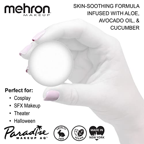 Mehron Makeup Paradise AQ Water-Activated Face & Body Paint - White 0.25 Ounce