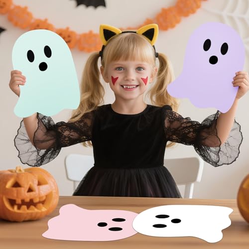 Halloween Ghost Placemats Set of 60 - Disposable Paper Table Decor - Mixed