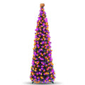 5FT Halloween Tinsel Tree with Orange Purple Lights, Collapsible Indoor Decor - Variation of THIS listing