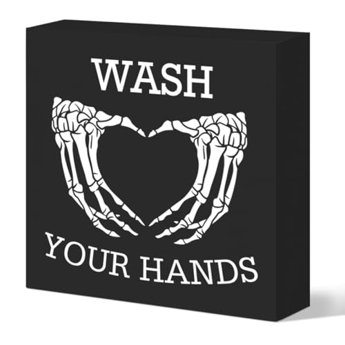 Gothic Bathroom Decor Wood Sign - Wash Your Hands - Witchy Restroom Sign