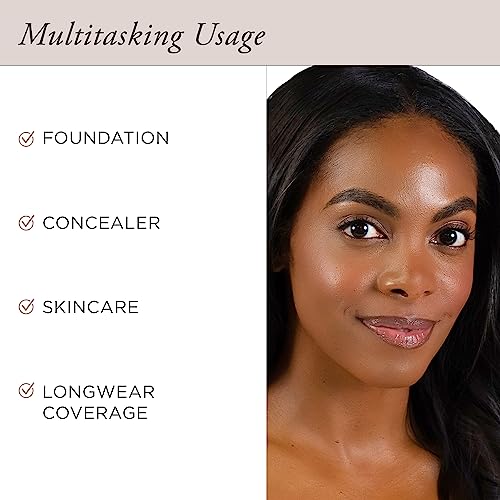 PÜR MINERALS 4-in-1 Love Your Selfie Foundation & Concealer - Longwear Full Coverage Liquid Makeup Foundation with Hydrating Blend for Refined-Looking, Natural Beauty Glow, Skin Texture & Tone