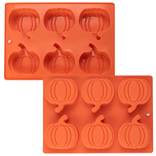 Silicone Pumpkin Molds 2 Pack - Halloween Thanksgiving Fall Baking & Soap Making