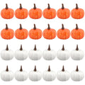 Mini Artificial Pumpkin Set for Fall Harvest & Holiday Decor - 24 Pcs