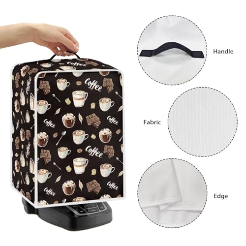 Coffee Maker Dust Cover Protector - Chocolate & S - Universal Fit, Washable, Foldable Kitchen Accessory