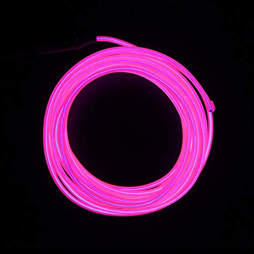 9ft Pink EL Wire Neon Glow Strobing Electroluminescent Light Pack of 2 for Parties Halloween