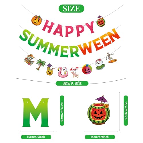 Pre-Assembled Summerween Banner & Garland Party Decorations