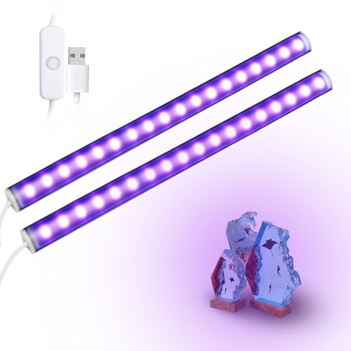UV Black Light Bar 2 Pack - 10W USB Powered Neon Fluorescent Party Lights