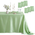 Rectangular Satin Table Cover 60x84 Inches - Sage Green Set of 6