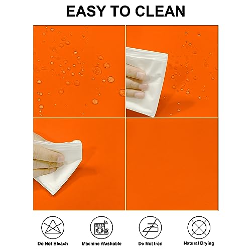 Waterproof Rectangle Tablecloth 2 Pack 90x156 Inch - Stain & Wrinkle Resistant Polyester - Orange Variation