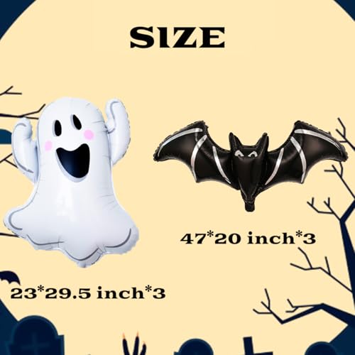 Halloween Mummy Balloons Set - Ghost & Bat Foil Balloons for Party Decorations