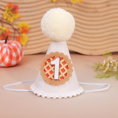 Pumpkin Pie First Birthday Hat - Fall Thanksgiving Party Decor, Rustic Kids Outfit Accessory