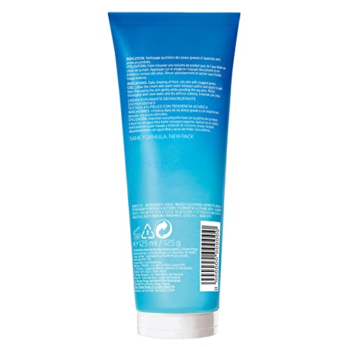 La Roche-Posay Effaclar Deep Cleansing Foaming Facial Cleanser, Cream Cleanser & Daily Face Wash for Oily Skin & Acne Prone Skin to Minimize Look of Pores