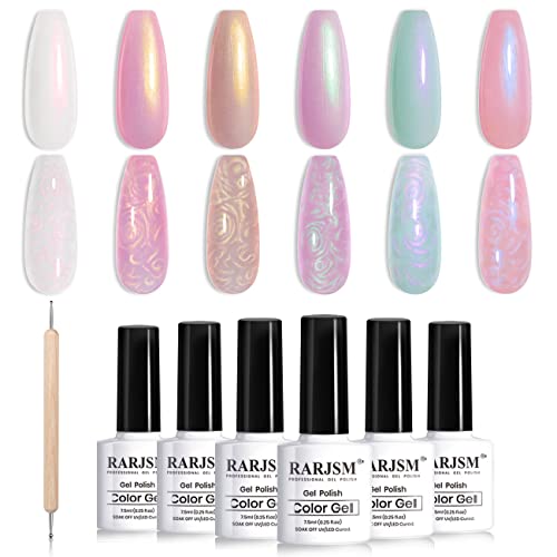 Elf Pearl Collection Pearl Gel Nail Polish Set with Shell Glitter - 6 Colors