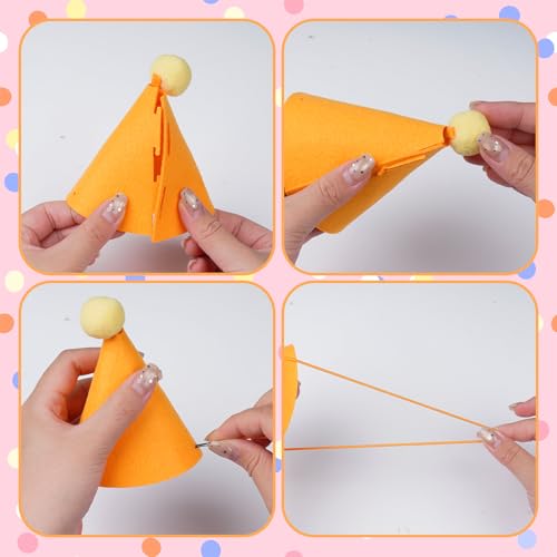 Colorful Mini Party Hats for Dolls, Pets, & Stuffed Animals - 6 Pack