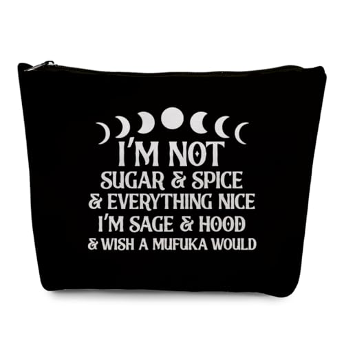 Witchy Makeup Bag with Moon Phase Design - Gothic Gift for Women