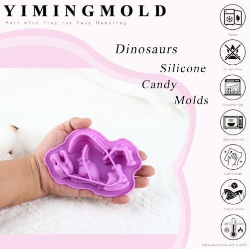 Dinosaurs Silicone Candy Molds Set of 2 for Chocolate & DIY Crafts