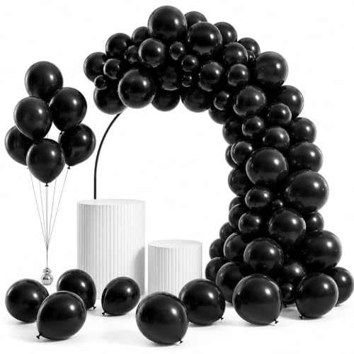 Pearclack-100 Black Latex Balloons 12 Inch Party Decorations – Bulk Set