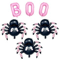 Halloween Balloon Set with BOO Letters and Spider Balloons - Pink & Black