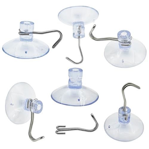 Reusable Transparent Suction Cup Hooks for Kitchen Bathroom Window Glass Door