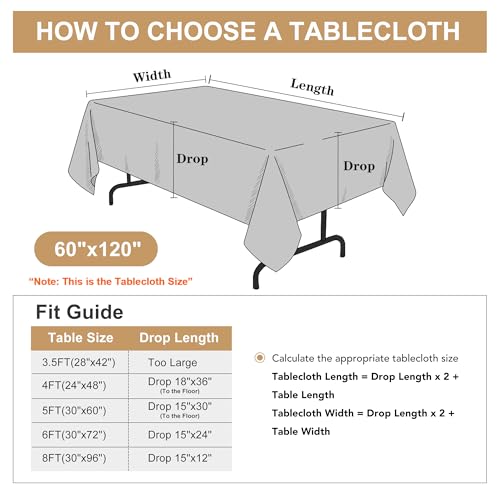 Purple Rectangle Tablecloth 8 Pack - 60x120 Inch for 8 Foot Tables