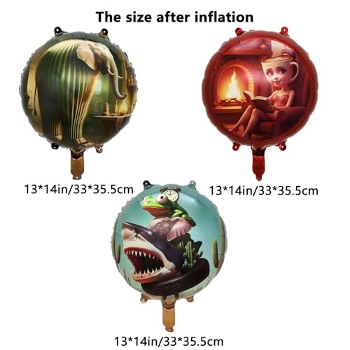 18 Inch Foil Balloons Party Decorations - Italian Brainrot Theme, 5-Pack