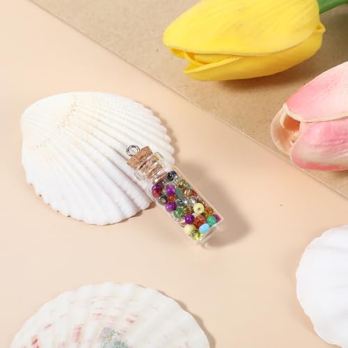 15 Pcs Mini Glass Bottles with Cork - 2ml Tiny Jars for DIY Crafts & Decorations