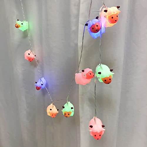 1.65m Battery-Powered Sheep String Lights 10 LEDs Fairy Night Light Kids Decor