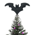 Halloween Bat Tree Topper - Black Felt Bat with Metal Base, 8.6 Inch Spooky Decor - Variation: Black