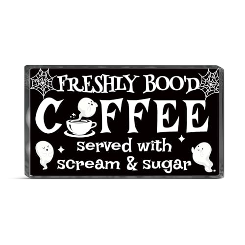 Halloween Office Desk Sign Acrylic Decor Spooky Ghost Party Accessory