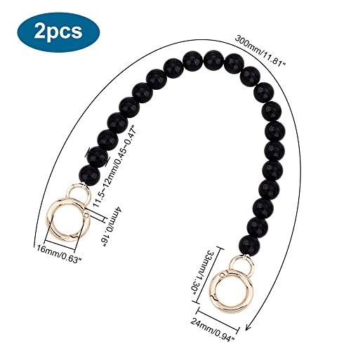 Black 11.8 Inch Imitation Pearl Bag Chain with Gold Clasps for Handbags & Clutches - Variation of THIS listing
