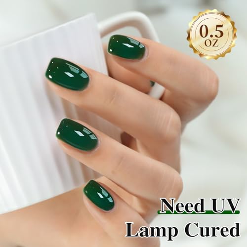 Deep Green Gel Polish 15ML - Same Color Soak Off Nail Art Manicure