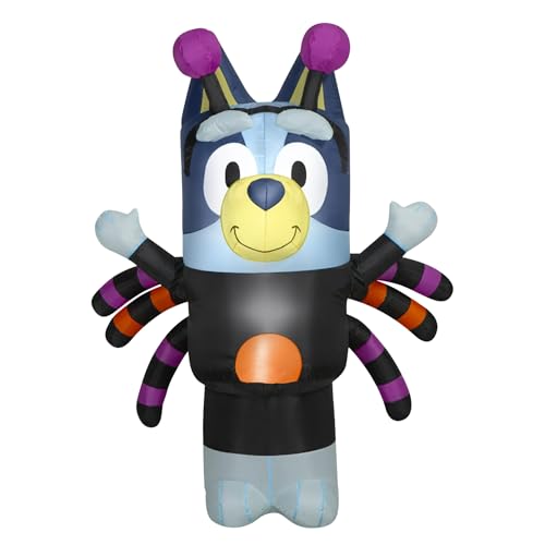 5 Ft Bluey Halloween Inflatable Spider Yard Decoration with Lights