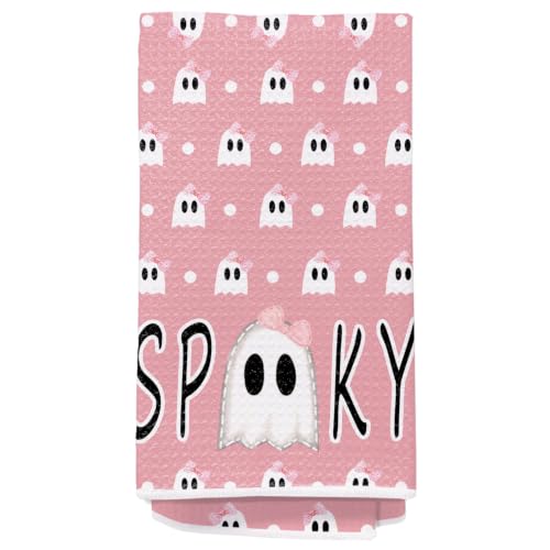 Halloween Ghost Hand Towels - Pink Fall Autumn Decor - Pumpkin-01