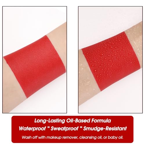 Red Body & Face Paint Stick - Sweatproof Halloween Makeup for Devil Vampire Wound