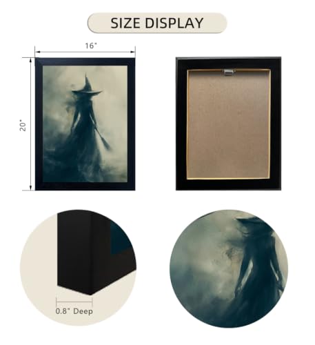 Gothic Witch Canvas Wall Art - Halloween Poster Print - 20x16 Variation