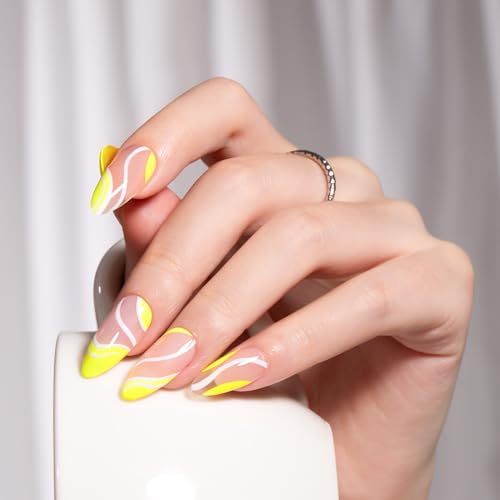 Neon Yellow Gel Liner Nail Art Polish with Built-in Thin Brush - 8ml