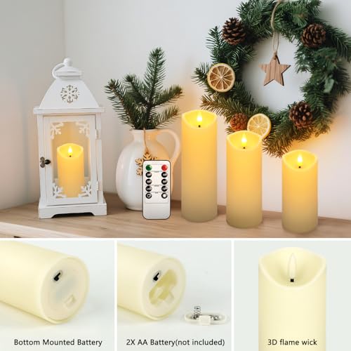 72 Pack Flameless Flickering LED Candles Outdoor Waterproof Ivory Set - 3 Sizes