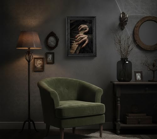 Piano Ghost Hand Wall Art - Gothic Moody Canvas Decor, 16x12in Variation of THIS listing