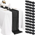 Black Cheesecloth Table Runner 20x120 Inch 12 Pack - Rustic Boho Wedding Decor