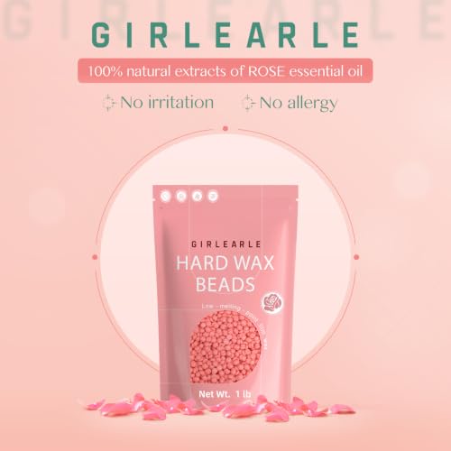 Pink Wax Beads for Hair Removal - Sensitive Skin, Rose Formula, 16 Ounce Pack - GirlEarle