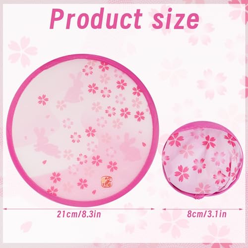 Foldable Floral Hand Fans Set - Japanese Style Portable Cooling Fans for Summer Festivals & Weddings (8 Inch, 6 Pack)