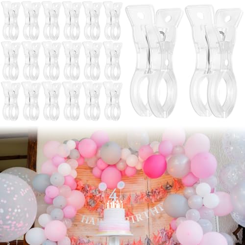 20 Pack Large Balloon Arch Clips - 3.5 Inch Plastic Backdrop Spring Clamps