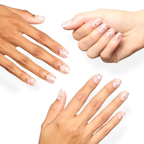 OPI Take Up Space Press-On Nails - Medium Square, Nude with Gold Star Accent, 30 Count - Variation of Take Up Space