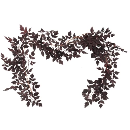 Artificial Fall Leaves Garland - 6ft Autumn Decor with Brown Variation