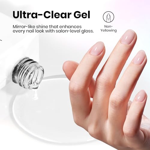 Hema-Free Gel Top and Base Coat Set - Long-Lasting Nail Protection 15ml